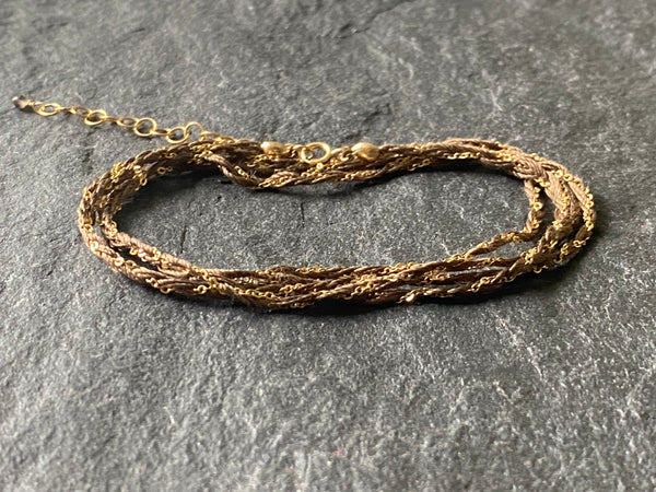 SILK WRAP WITH GOLD FILLED CHAIN