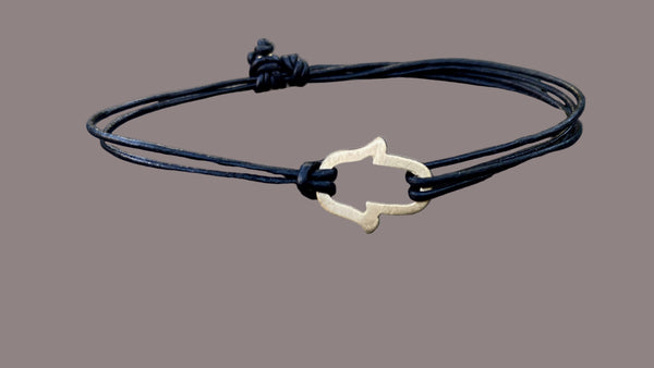 HAMSA STERLING SILVER CORD BRACELET