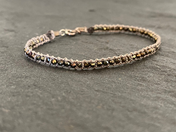PYRITE BRACELET ON SILK THREAD