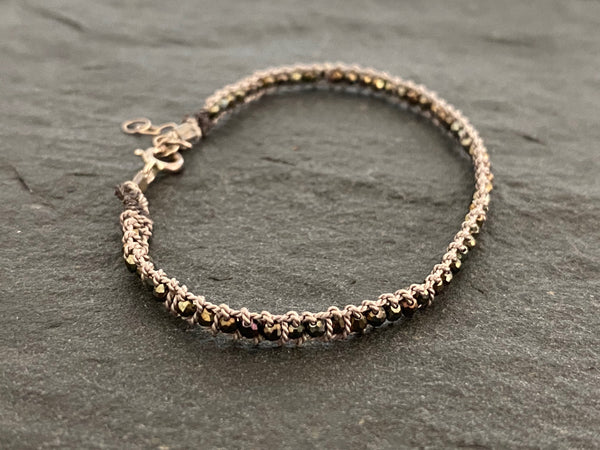 PYRITE BRACELET ON SILK THREAD