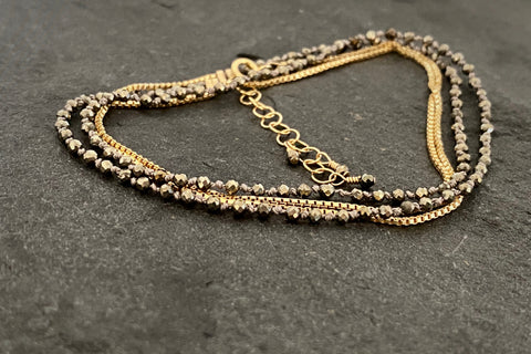 YIN YANG NECKLACE PYRITE