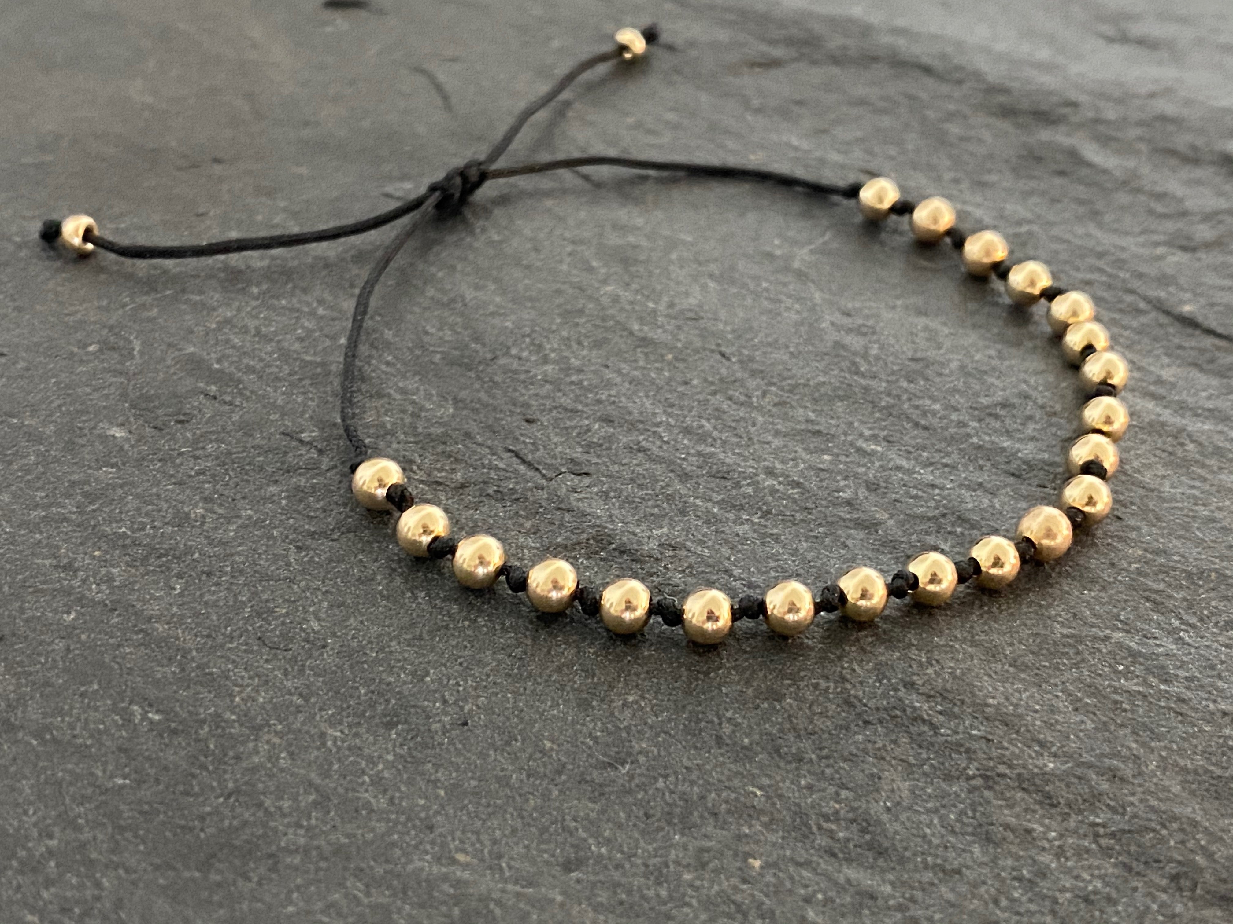 Gold Bead String Bracelet