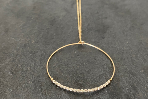 CIRCLE OF LIFE NECKLACE GOLD FILLED & STERLING SILVER