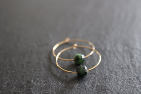 EARRING HOOP ZOISITE
