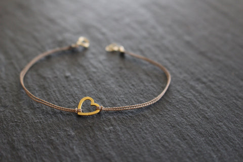 HEART 14K GOLD SILK BRACELET