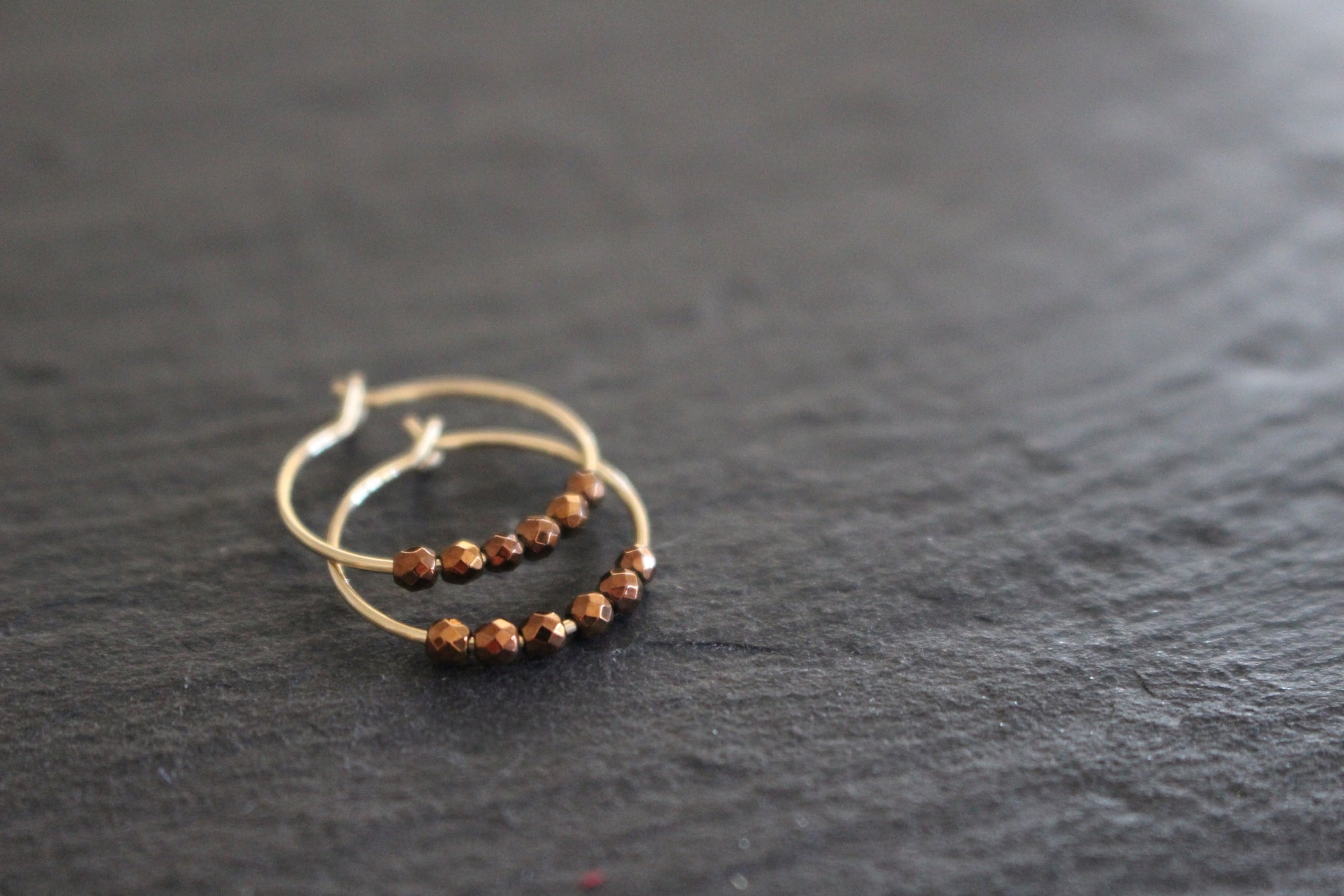 EARRING HOOP PYRITE