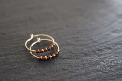 EARRING HOOP PYRITE