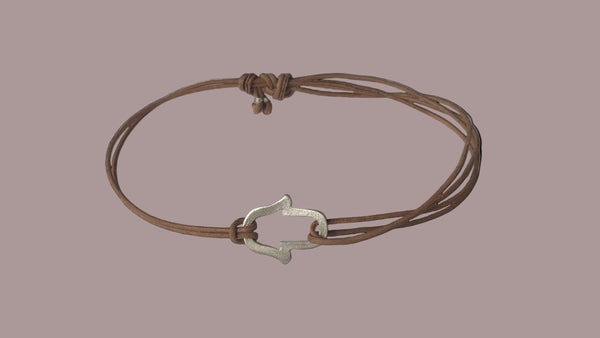 HAMSA STERLING SILVER CORD BRACELET
